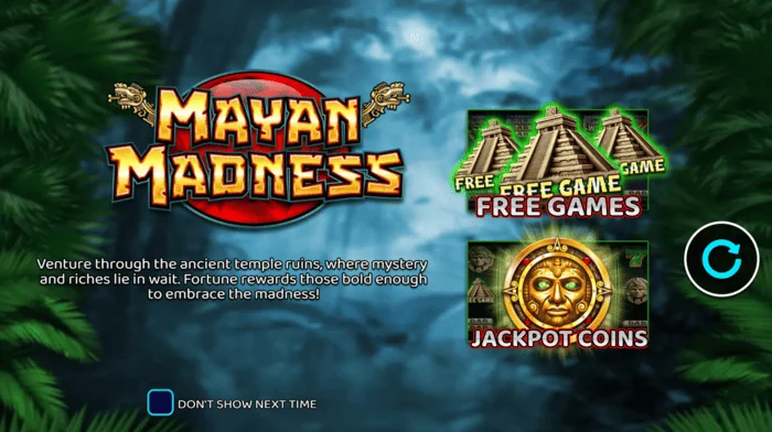 Mayan Madness – hovedmeny med Mayatema